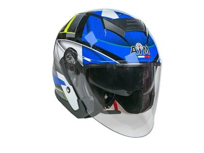Шлем мото открытый AiM (Аим) JK526 Blue/Grey/Black S