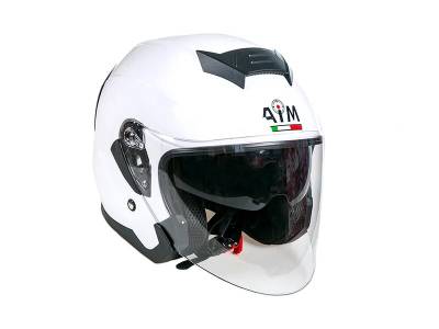 Шлем мото открытый AiM (Аим) JK526 White Glossy XXL