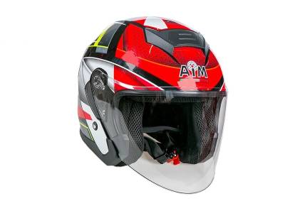 Шлем мото открытый AiM (Аим) JK526 Red/Grey/Black XL