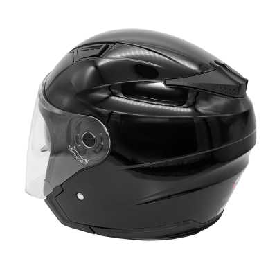 Шлем мото открытый KIOSHI (Киоши) 516 Solid со стеклом и очками чёрный (L) - купить с доставкой, цены в интернет-магазине Мототека