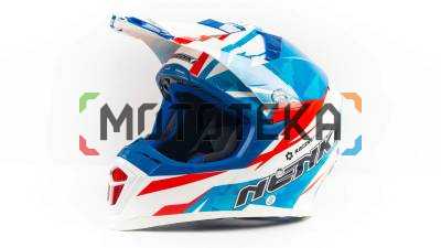 Шлем мото NENKI (Ненки) 316 (M) #2 white/blue/red