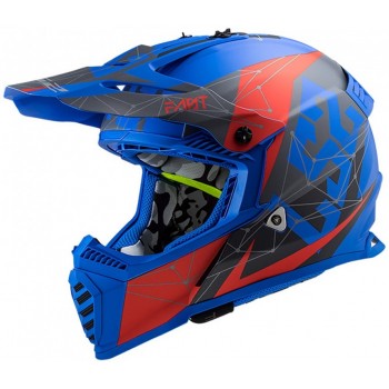 Шлем мото кроссовый LS2 (ЛС2) MX437 Fast Evo Alpha Синий матовый
