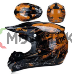 Шлем мото кроссовый детский Motax (Мотакс) G5 чёрный/оранжевый глянцевый M