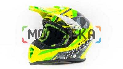 Шлем мото NENKI (Ненки) 316 (L) #1 yellow/green/black