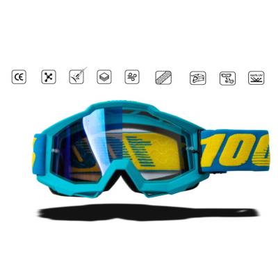 Мотоочки кроссовые DEX (Декс) 100% light blue frame