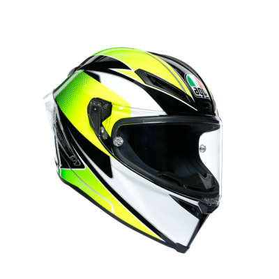 Шлем мото интеграл AGV (АГВ) CORSA R MULTI Supersport Black/White/Lime MS
