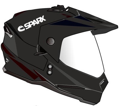 Шлем мото Sparx (Спаркс) Matador черный матовый S
