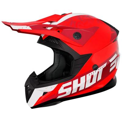 Шлем кроссовый SHOT (Шот) PULSE AIRFIT черный/белый/Hi - Vis желтый глянцевый XS