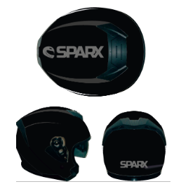 Шлем мото Sparx (Спаркс) Armo черно-серый S