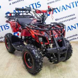 Квадроцикл детский Avantis (Авантис) ATV Classic mini с электростартером красный камуфляж (машинокомплект)