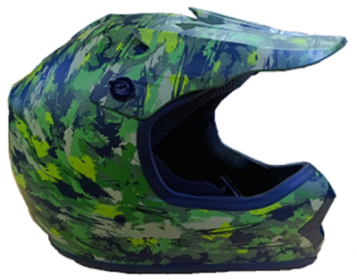 Шлем мото кроссовый детский Motax (Мотакс) зелёный камуфляж L