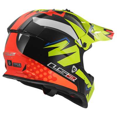 Шлем мото кроссовый LS2 (ЛС2) MX437 Fast Volt Черно-Оранжевый - купить с доставкой, цены в интернет-магазине Мототека