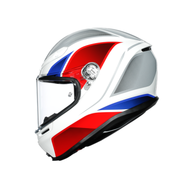 Шлем мото интеграл AGV (АГВ) K-6 MULTI Hyphen White/Red/Blue ML - купить с доставкой, цены в интернет-магазине Мототека