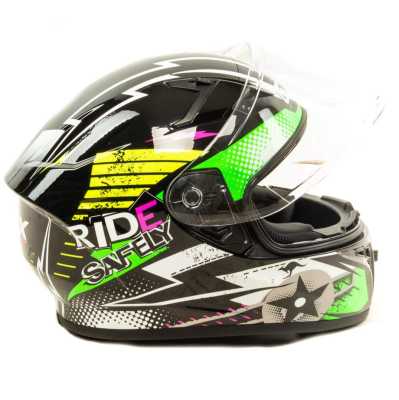 Шлем мото интеграл GTX 578S (S) #1 BLACK / FLUO GREEN YELLOW подростковый - купить с доставкой, цены в интернет-магазине Мототека