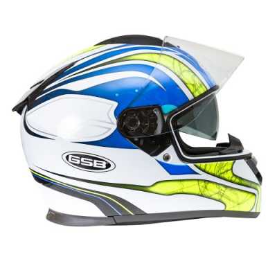 Шлем интеграл GSB G - 350 BLUE YELLOW - купить с доставкой, цены в интернет-магазине Мототека