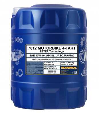 7812 Mannol (Маннол) 4 - TAKT MOTORBIKE 10W - 40 20 л. Синтетическое моторное масло для мотоциклов 10W - 40