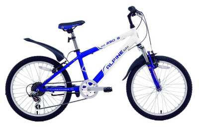 Велосипед детский Alpinebike (Альпинбайк) 250S white/blue - купить с доставкой, по выгодной цене в интернет-магазине Мототека