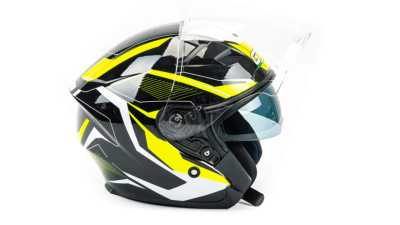 Шлем мото открытый GTX 278 (XL) #2 BLACK/FLUO YELLOW WHITE (2 визора) - купить с доставкой, цены в интернет-магазине Мототека