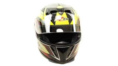 Шлем мото интеграл HIZER (Хайзер) J5311 (M) #4 gray/neon yellow - купить с доставкой, цены в интернет-магазине Мототека