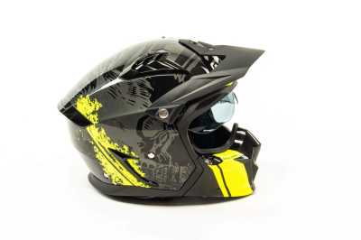 Шлем мото мотард GTX 690 (M) #2 BLACK/FLUO YELLOW GREY - купить с доставкой, цены в интернет-магазине Мототека