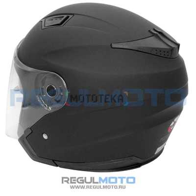Шлем мото открытый KIOSHI (Киоши) 516 Solid со стеклом и очками чёрный матовый (XL) - купить с доставкой, цены в интернет-магазине Мототека