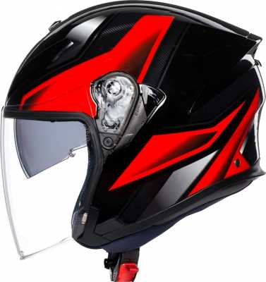 Шлем мото открытый AGV (АГВ) K-5 JET MULTI Roket Black/Grey/Red MS - купить с доставкой, цены в интернет-магазине Мототека
