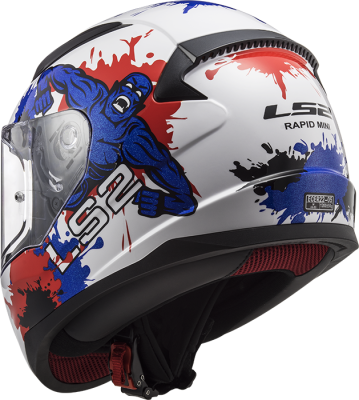 Шлем мото интеграл LS2 (ЛС2) FF353 Rapid KID MONSTER Бело-Синий - купить с доставкой, цены в интернет-магазине Мототека
