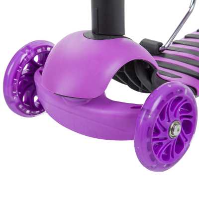 Самокат - кикборд Novatrack (Новатрак) Disco - kids, фиолетовый с сиденьем - купить с доставкой, по выгодной цене в интернет-магазине Мототека