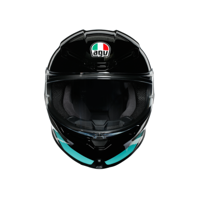 Шлем мото интеграл AGV (АГВ) K-6 MULTI Minimal Black/Pearl White/Aqua MS - купить с доставкой, цены в интернет-магазине Мототека