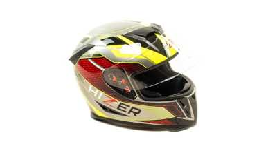 Шлем мото интеграл HIZER (Хайзер) J5311 (M) #4 gray/neon yellow - купить с доставкой, цены в интернет-магазине Мототека