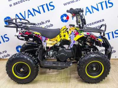 Квадроцикл детский Avantis (Авантис) ATV Classic mini желтый хип-хоп (машинокомплект) - купить с доставкой, цены в интернет-магазине Мототека