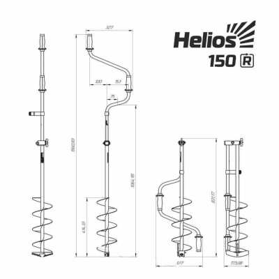 Ледобур Тонар Helios (Гелиос) HS 150 D (R) правое вращение | Мототека