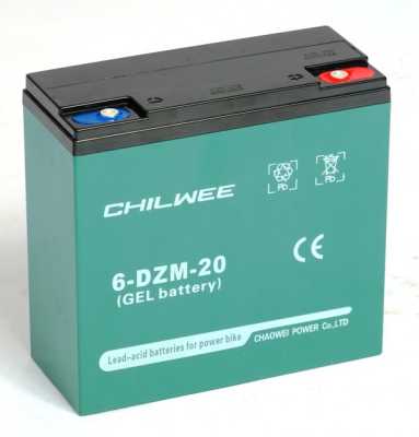 Аккумулятор CHILWEE (Чилви) 12V 6-DZM-20 GEL тяговый 20Ah | Мототека