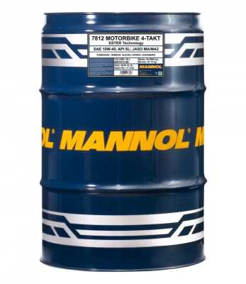 7812 Mannol (Маннол) 4 - TAKT MOTORBIKE 10W - 40 60 л. Синтетическое моторное масло для мотоциклов 10W - 40