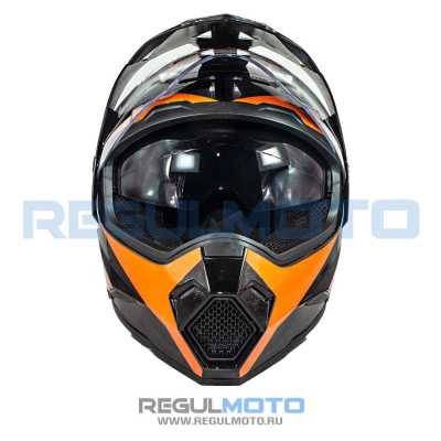 Шлем мото мотард KIOSHI (Киоши) Fighter 802 с очками чёрный/жёлтый (XL) - купить с доставкой, цены в интернет-магазине Мототека
