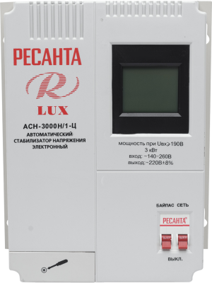 Стабилизатор напряжения серии LUX РЕСАНТА АСН-3000Н/1-Ц | Мототека