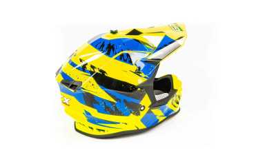 Шлем мото кроссовый GTX 633 (M) #1 FLUO YELLOW/BLUE BLACK - купить с доставкой, цены в интернет-магазине Мототека